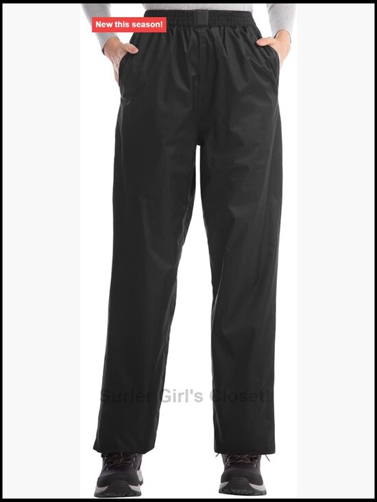 Pants - Women's Waterproof Lightweight Hiking Rain Pants with Zipper Legs
